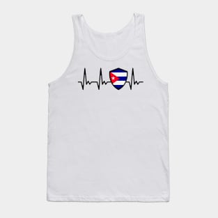 Cuba Heartbeat Proud Cuban Flag Tank Top